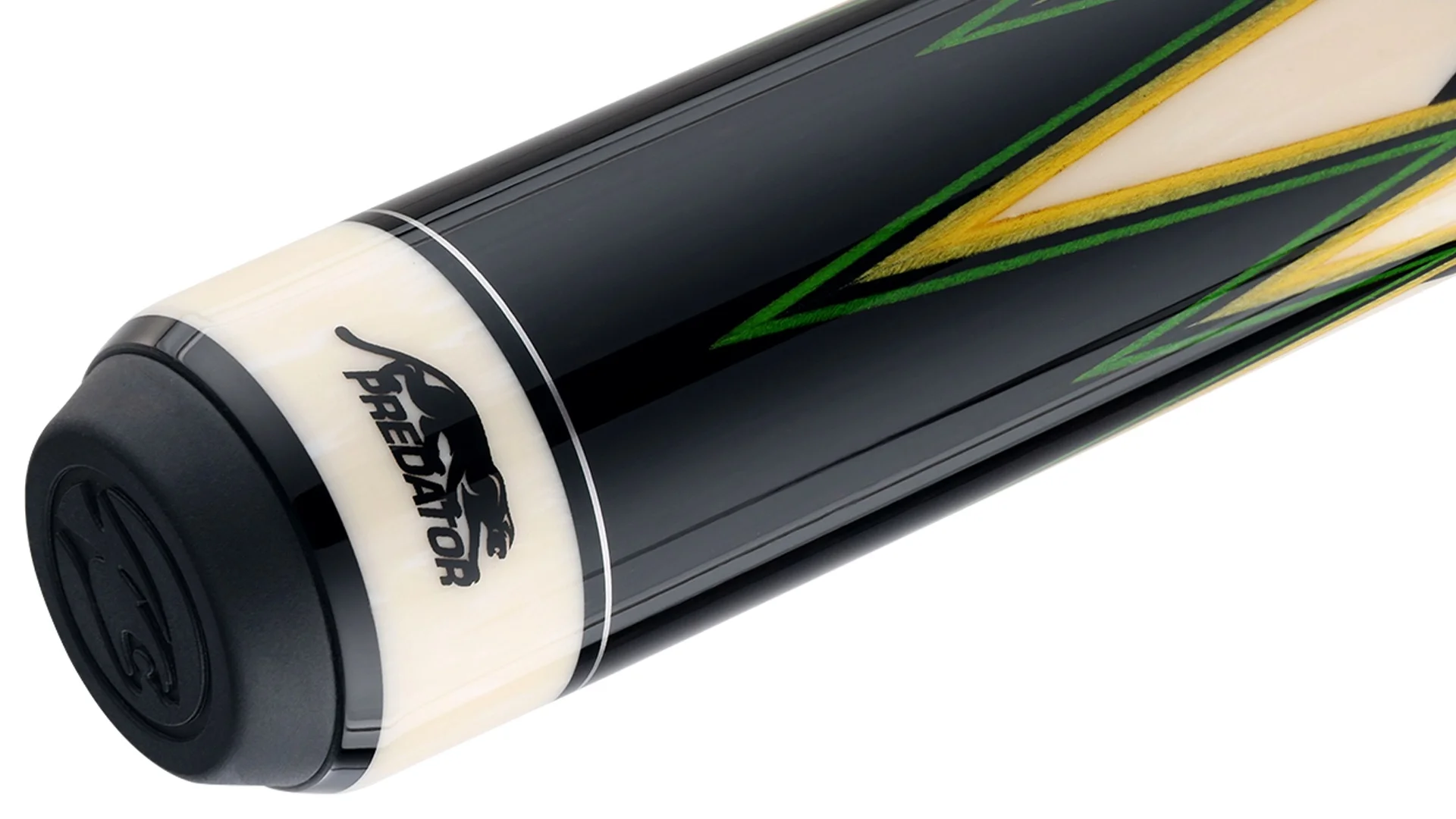 Predator LE True Splice 16 Pool Cue - Ebony with Green/Yellow Points - Leather Wrap - Image 5